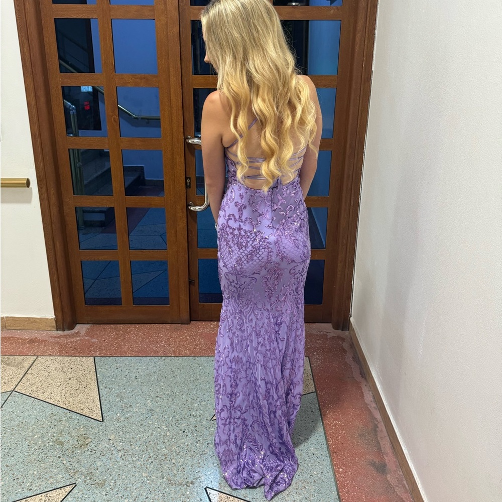 Lulu's Purple Sequin Embellished Maxi Gown - Picture 3 of 12